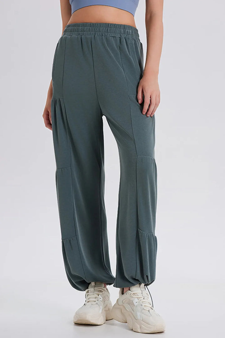 Ludowika Drawstring Elastic Waist Ruched Joggers