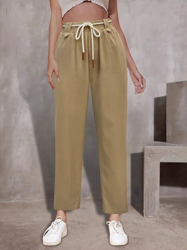 Ludowika Tie Waist Straight Leg Pants