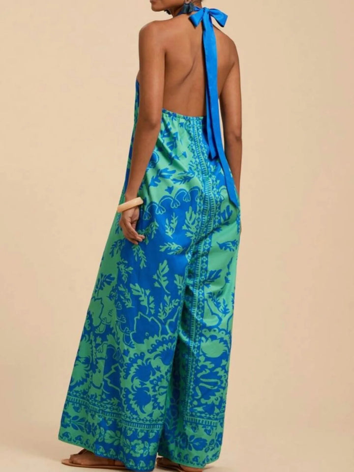 Ludowika Printed Halter Wide-Leg Jumpsuit