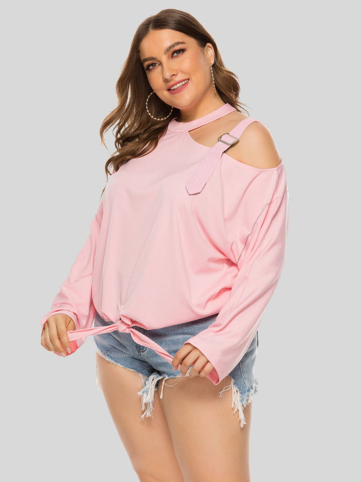 Ludowika Plus Size Cold-Shoulder Tied Top