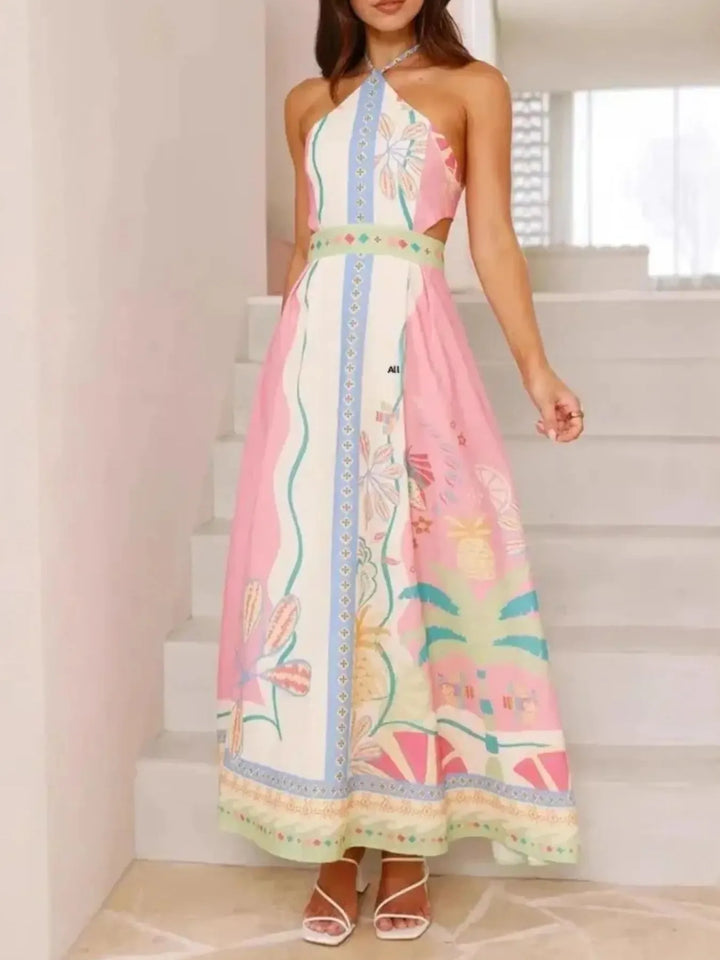 Ludowika Halter Neck Printed Maxi Dress