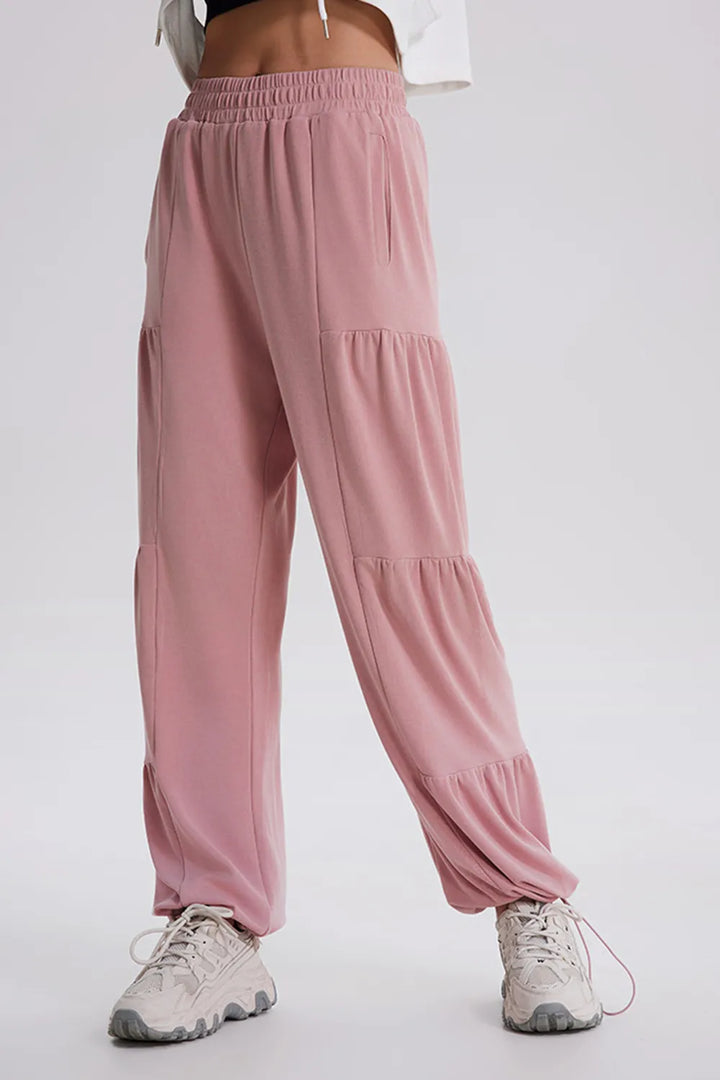 Ludowika Drawstring Elastic Waist Ruched Joggers