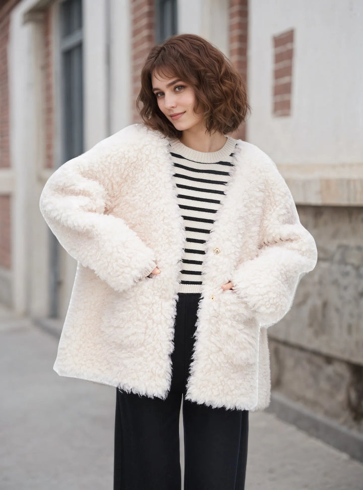 Ludowika Fleece Button Up Long Sleeve Outerwear
