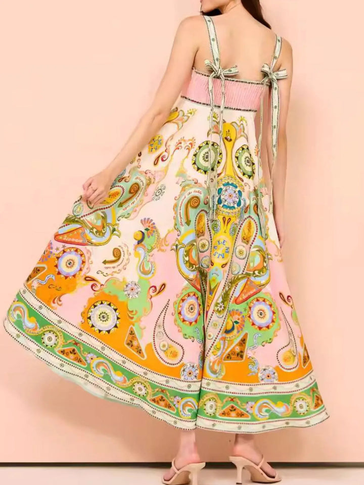 Ludowika Paisley Print Square Neck Summer Dress