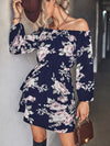 Ludowika Off-Shoulder Floral Print Long Sleeve Mini Dress