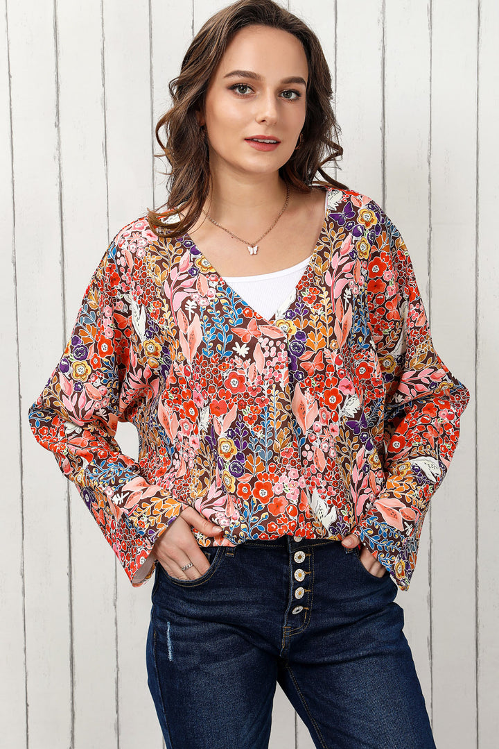 Ludowika Floral V-Neck Long Sleeve Blouse