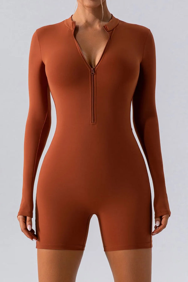 Ludowika Half Zip Long Sleeve Active Romper
