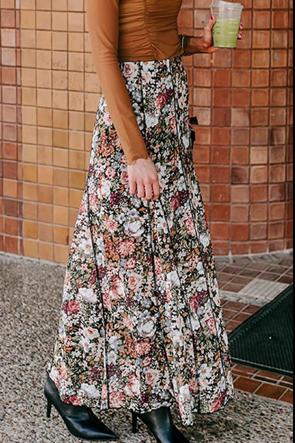 Ludowika Floral Elastic Waist Maxi Skirt