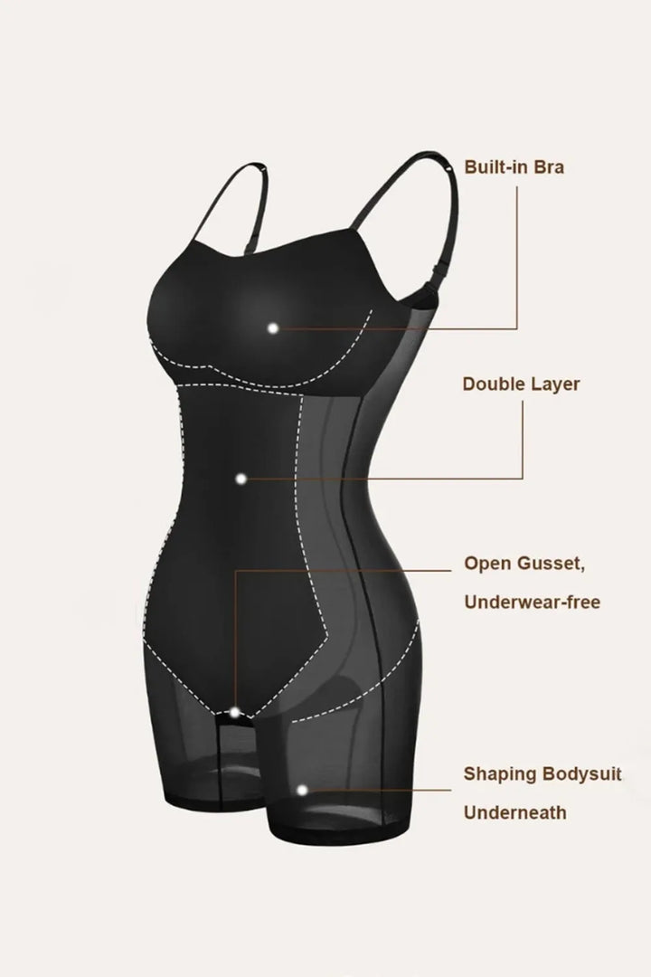 Ludowika Built-In Shapewear Square Neck Short Sleeve Maxi Dress