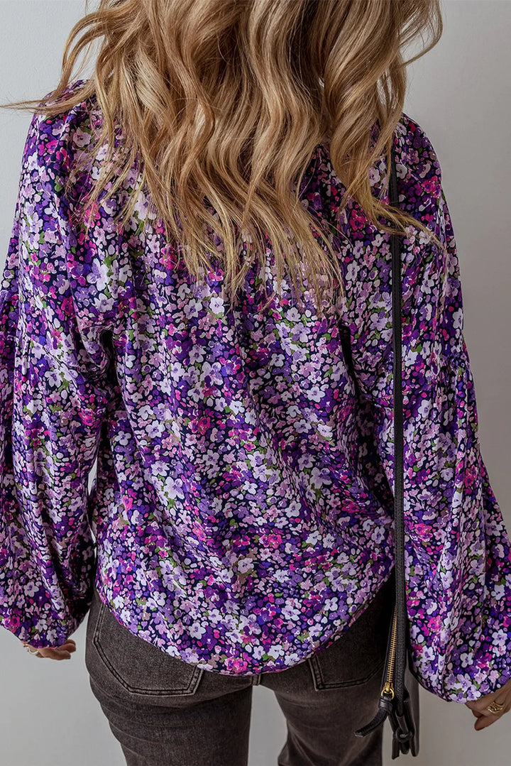 Tie Neck Long Sleeve Blouse - Ludowika 