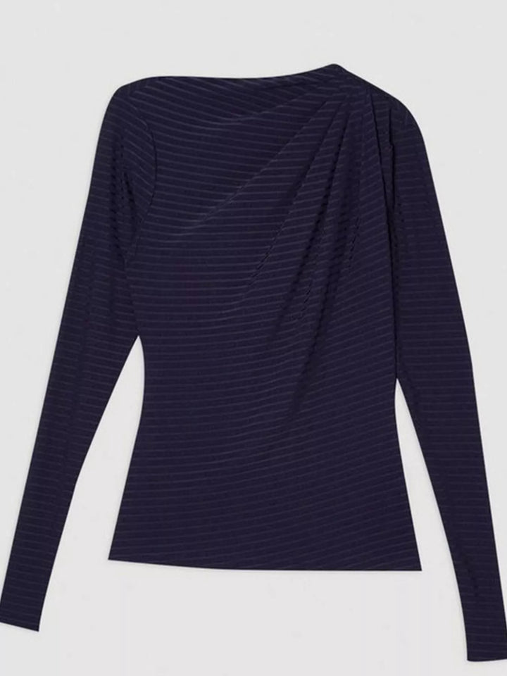 Ludowika Ruched Striped Long Sleeve Top