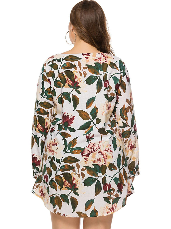 Ludowika Full Size Floral Long Sleeve Mini Dress
