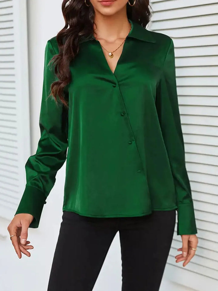 Ludowika Button Up Collared Neck Long Sleeve Shirt