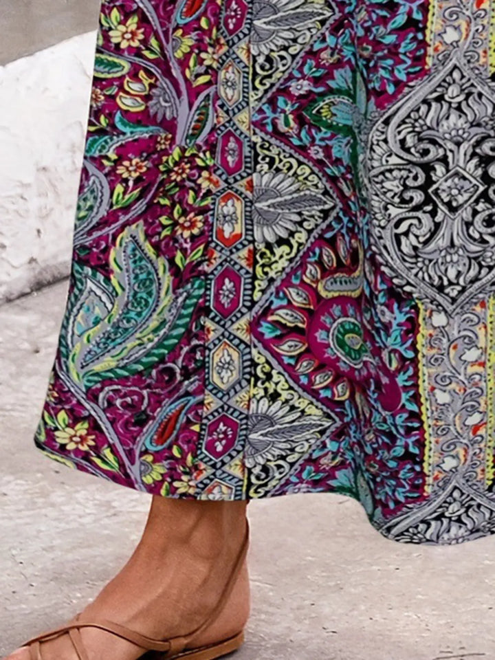 Ludowika Slit Printed Elastic Waist Skirt