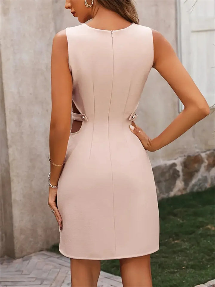 Ludowika Cutout Round Neck Sleeveless Mini Dress