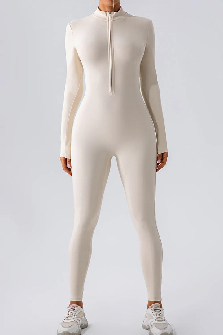 Ludowika Half Zip Mock Neck Active Jumpsuit
