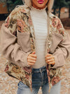 Ludowika Floral Waffle Knit Patchwork Chest Pockets Buttoned Jacket