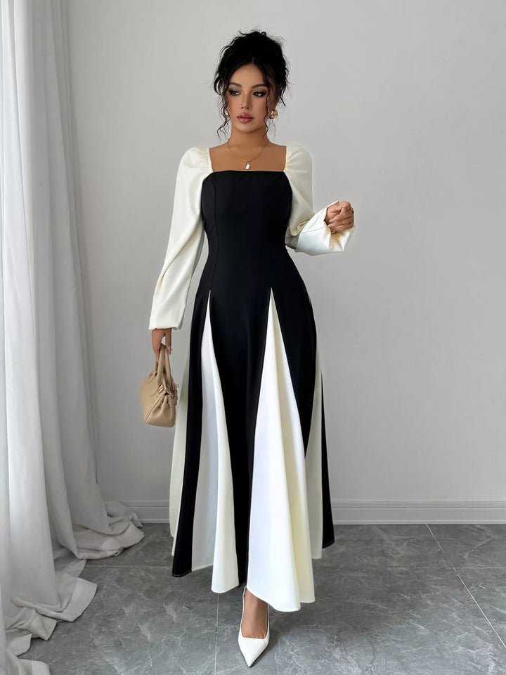 Ludowika Color Block Square Neck Maxi Dress