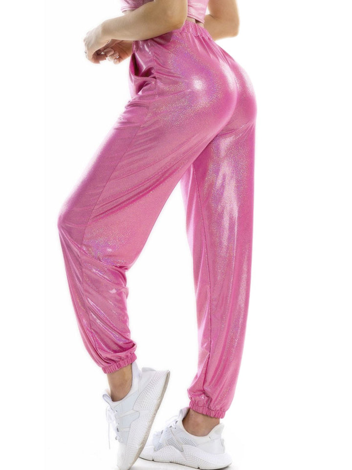 Ludowika Glitter Elastic Waist Pants with Pockets