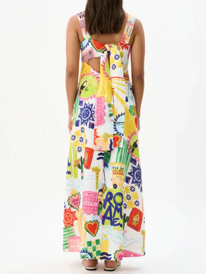 Ludowika Printed Square Neck Maxi Cami Dress
