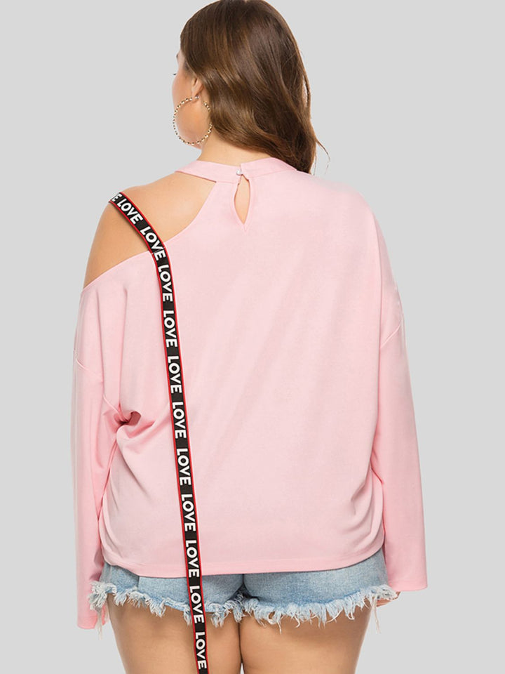 Ludowika Plus Size Cold-Shoulder Round Neck Blouse