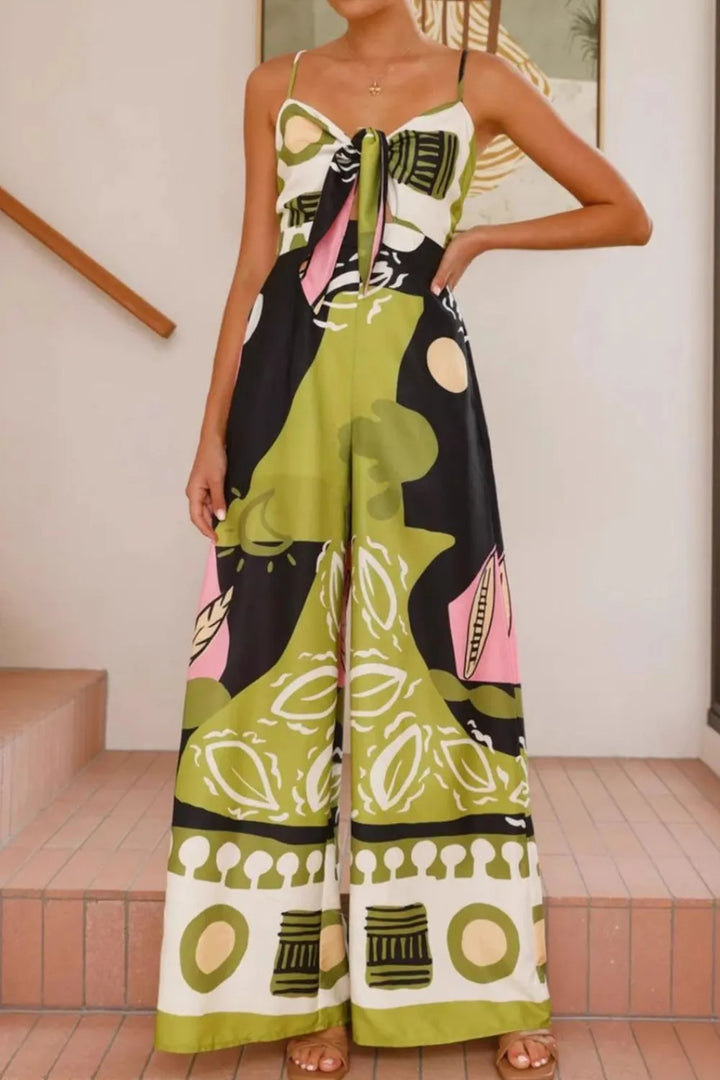 Ludowika Printed Sweetheart Neck Jumpsuit