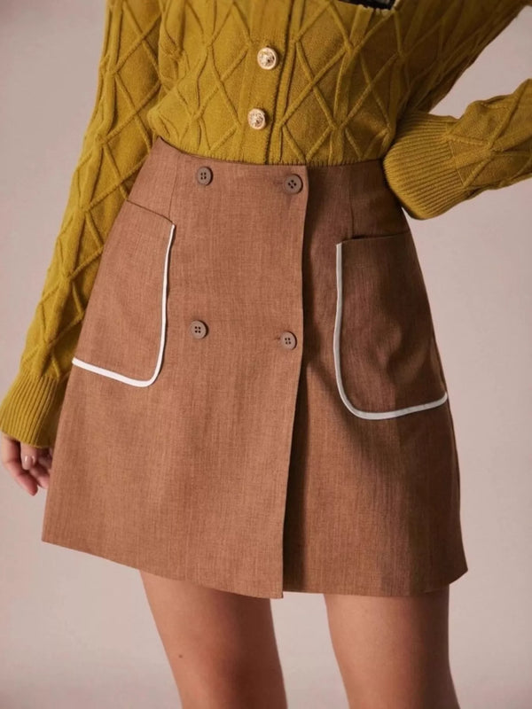 Ludowika Button-Front Mini Skirt