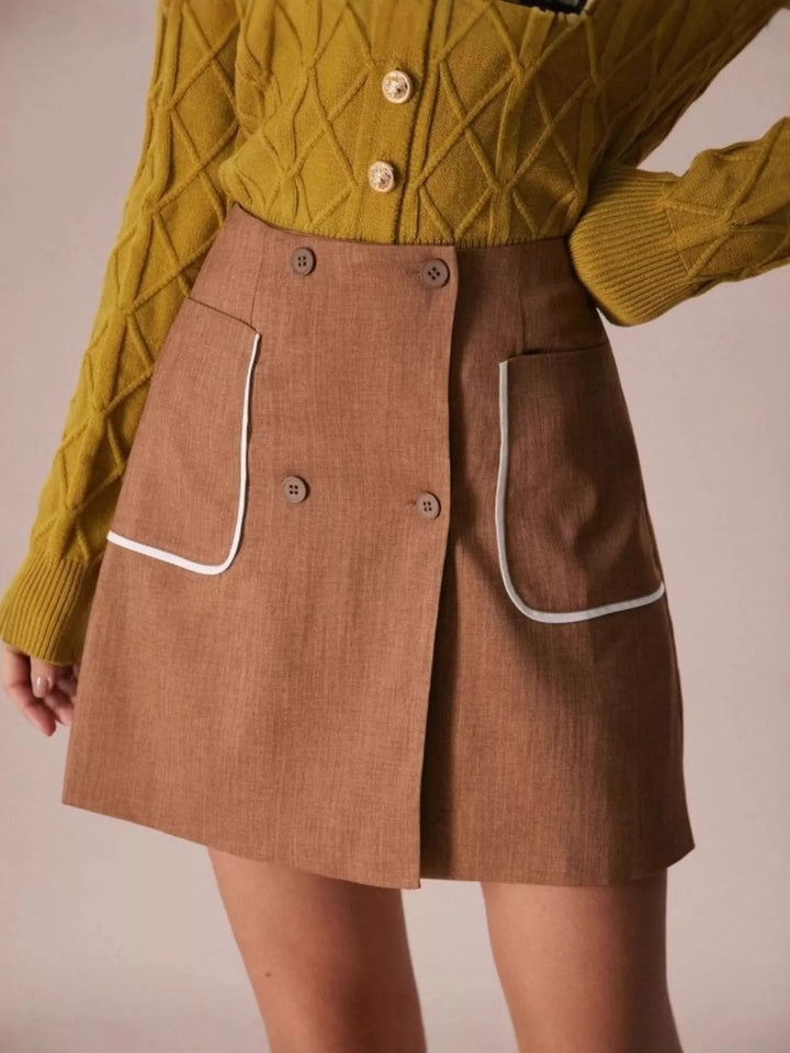 Ludowika Button-Front Mini Skirt