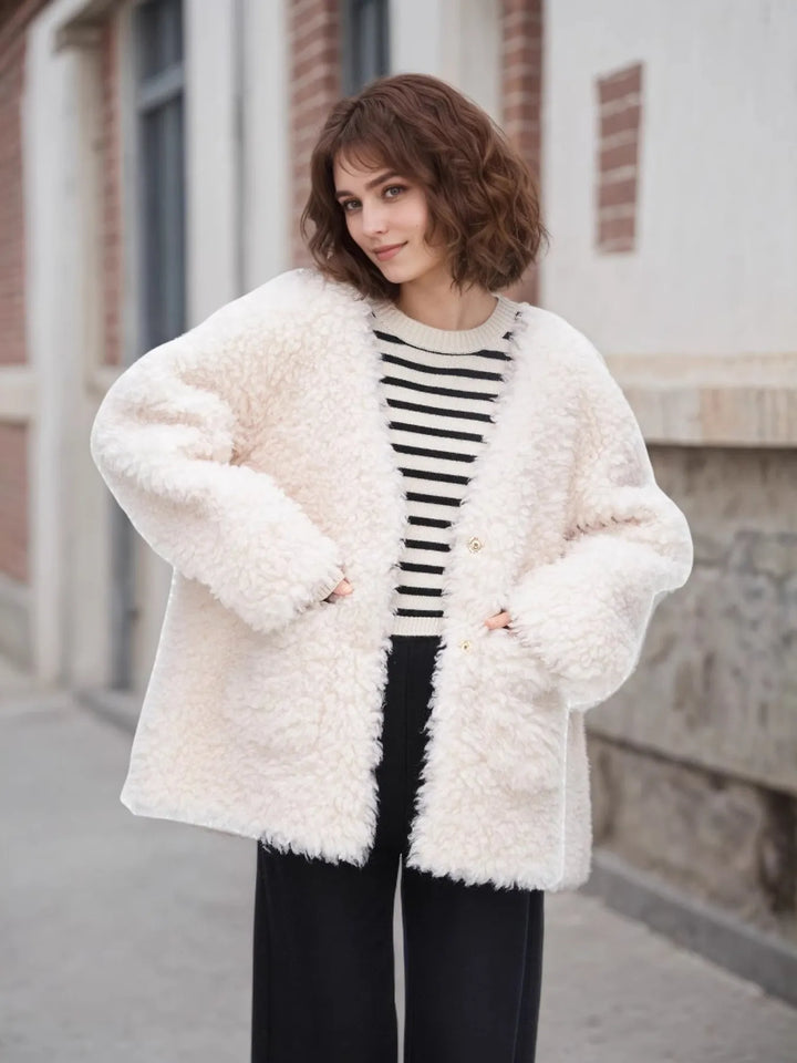 Ludowika Fleece Button Up Long Sleeve Outerwear