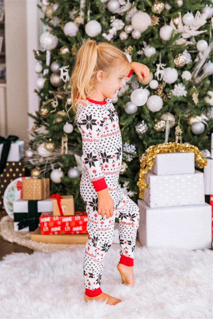 Snowflake Pattern Top and Pants Set - Ludowika 