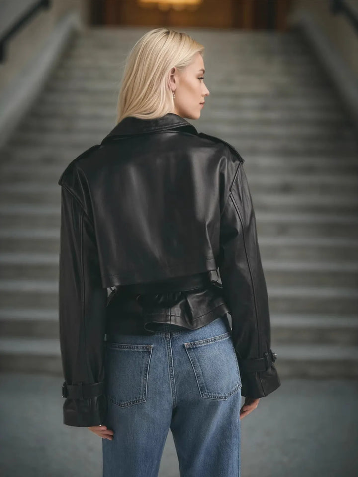 Ludowika Leather Belted Trench Jacket