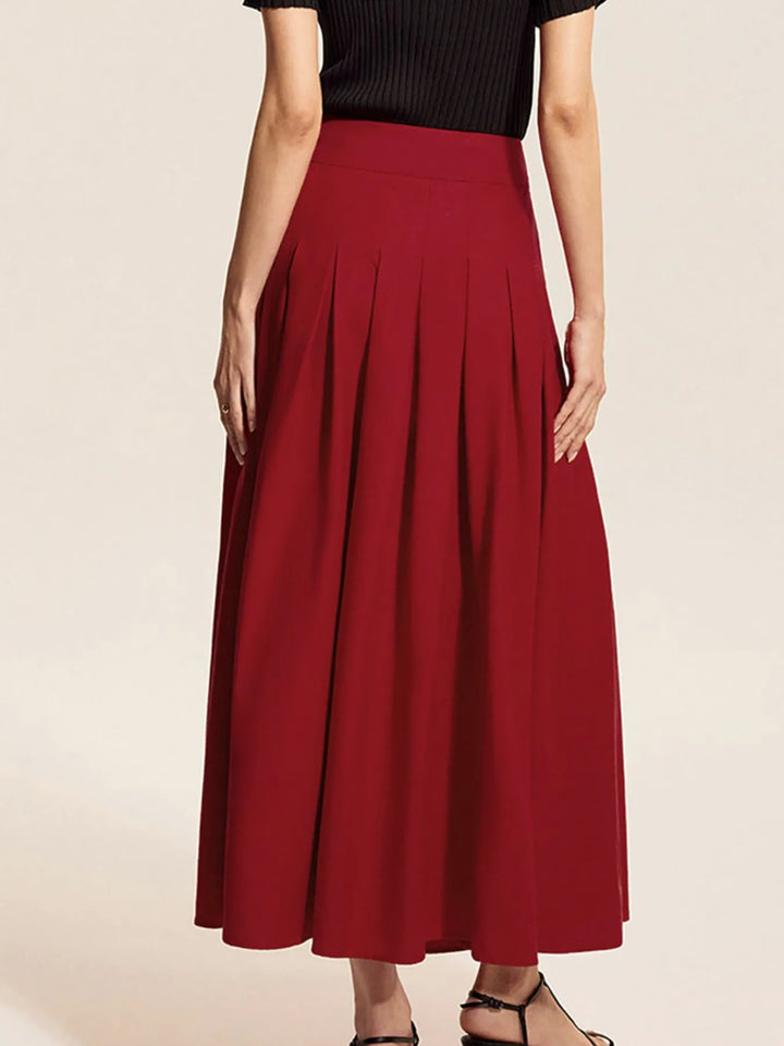 Ludowika Square Neck Tank and Pleated Slit Skirt Set