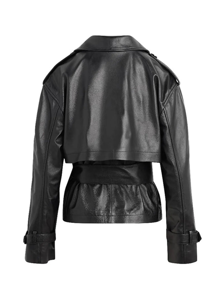 Ludowika Leather Belted Trench Jacket