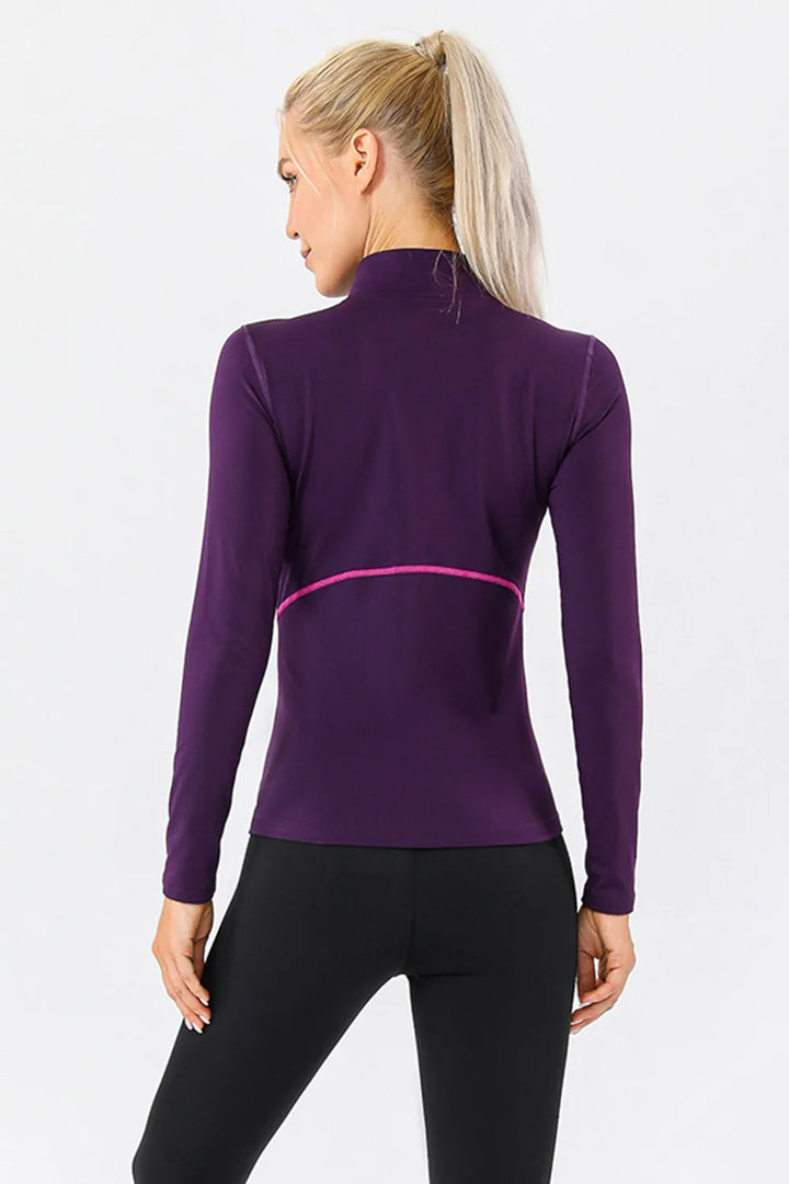 Ludowika Mock Neck Quarter Zip Active T-Shirt