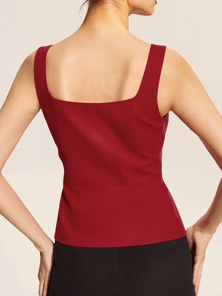 Ludowika Square Neck Tank and Pleated Slit Skirt Set