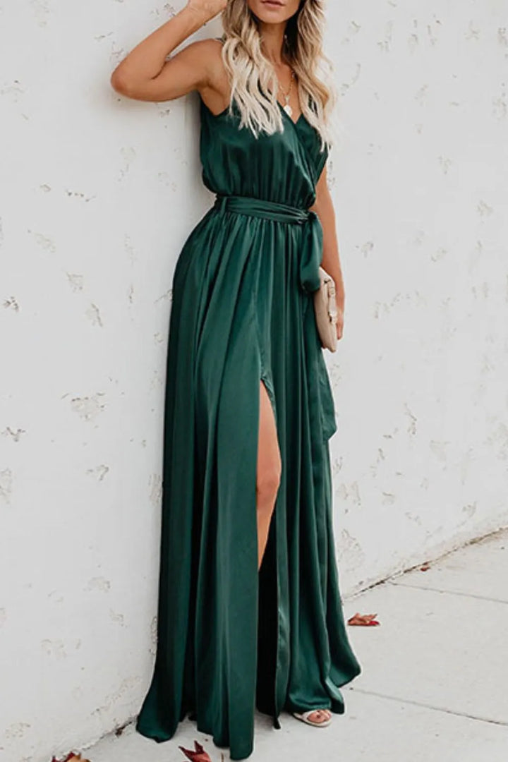 Ludowika Surplice Tie Waist Maxi Dress