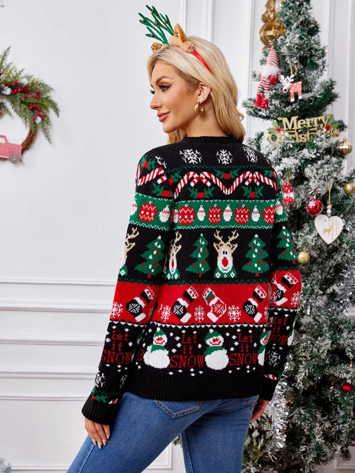 Ludowika Christmas Reindeer Button Up Long Sleeve Cardigan