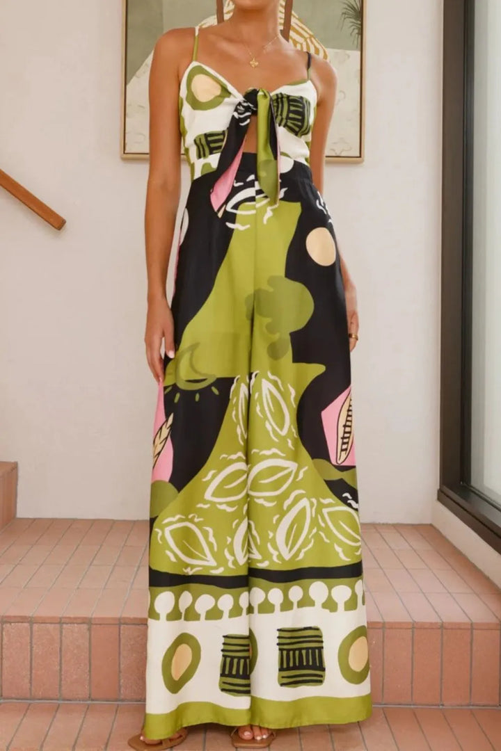 Ludowika Printed Sweetheart Neck Jumpsuit