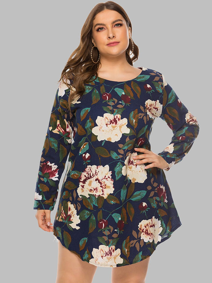 Ludowika Full Size Floral Long Sleeve Mini Dress