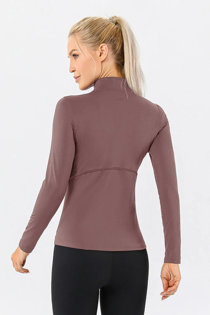 Ludowika Mock Neck Quarter Zip Active T-Shirt