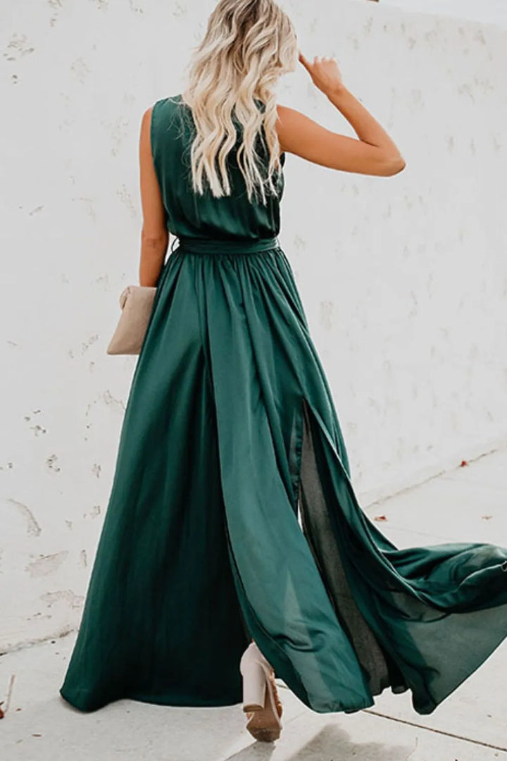 Ludowika Surplice Tie Waist Maxi Dress