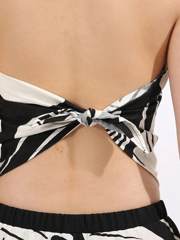 Ludowika Abstract Print Tube Top and Wide Leg Pants Two-Piece Set