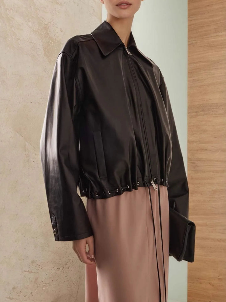 Ludowika Drawstring Hem Zip Up Jacket