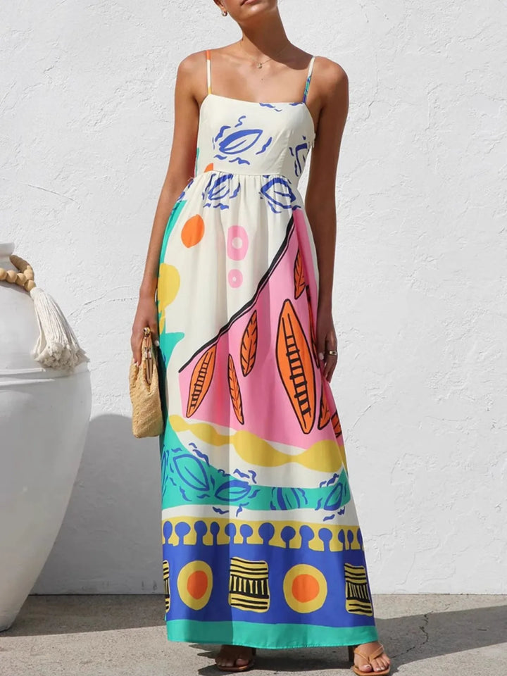 Ludowika Printed Square Neck Maxi Cami Dress