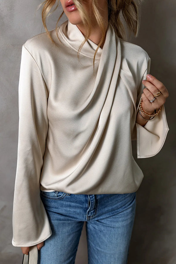 Ludowika Cutout Ruched Long Sleeve Blouse