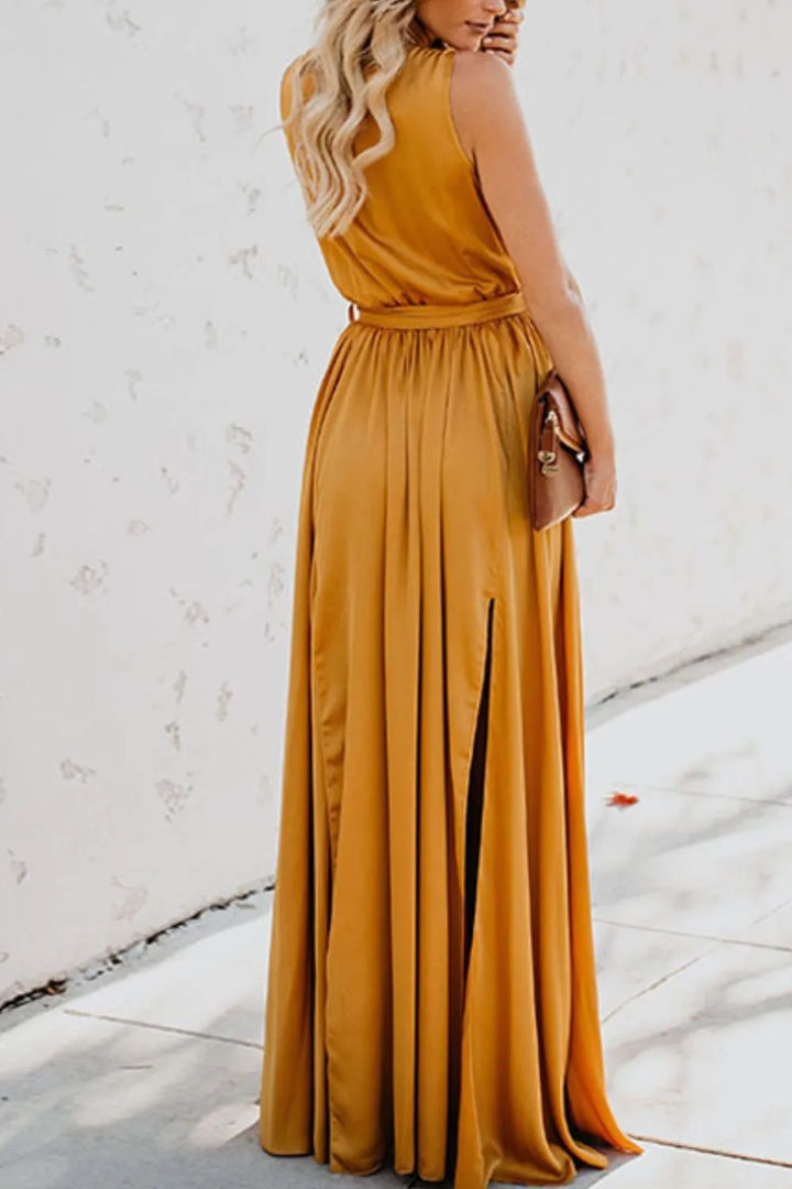 Ludowika Surplice Tie Waist Maxi Dress