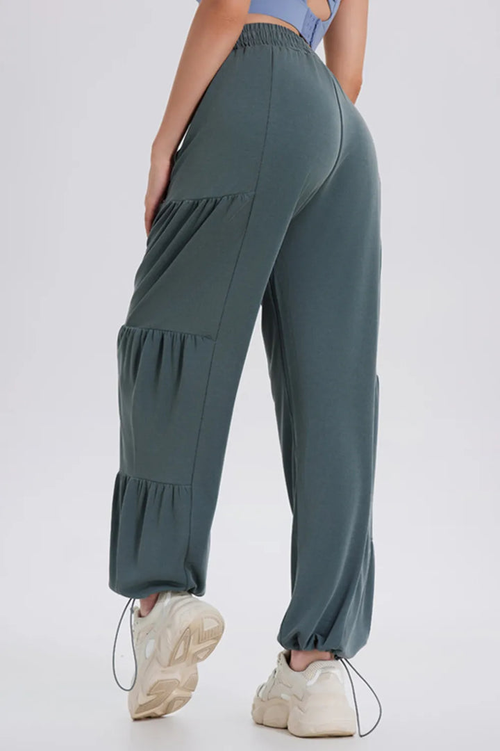Ludowika Drawstring Elastic Waist Ruched Joggers