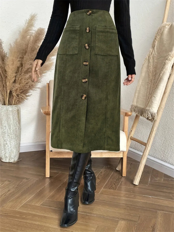 Ludowika Pocketed Back Elastic Waist Skirt