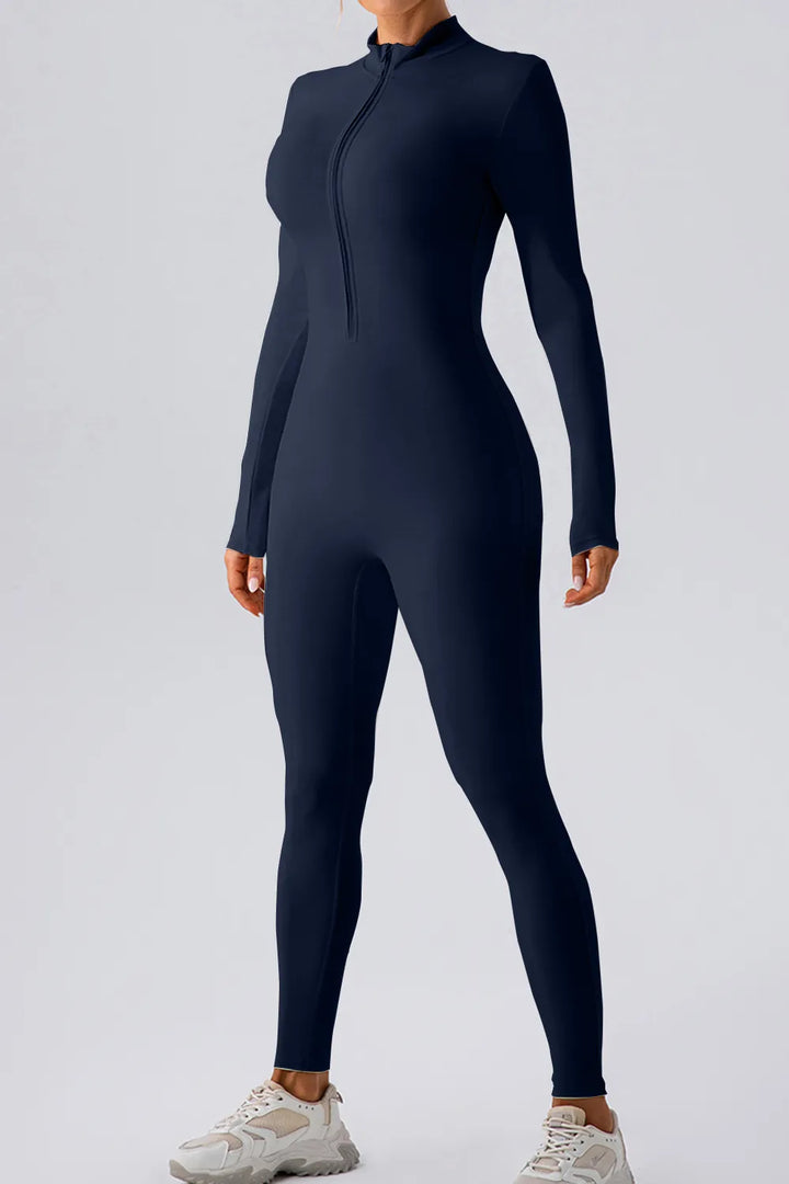 Ludowika Half Zip Mock Neck Active Jumpsuit