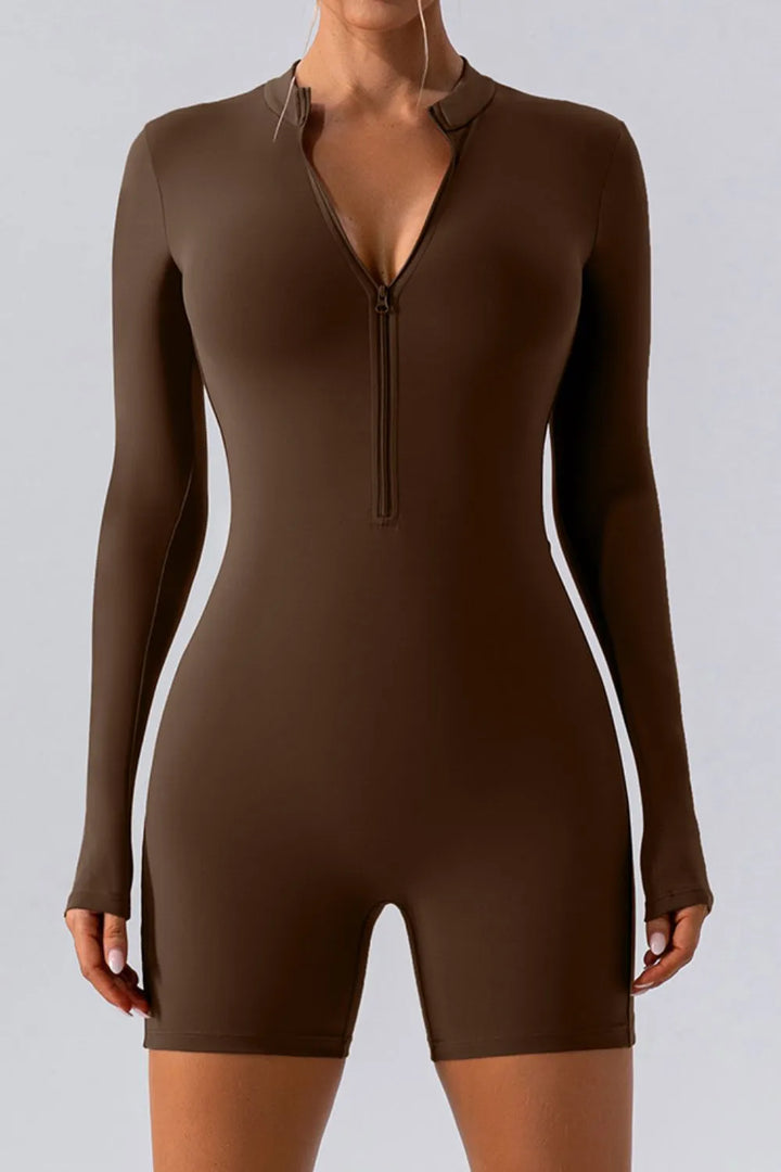 Ludowika Half Zip Long Sleeve Active Romper